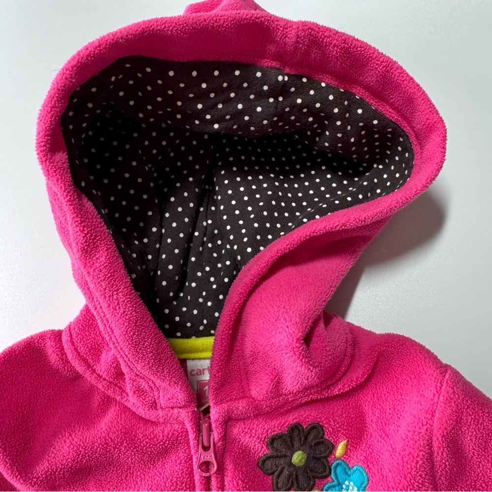 Baby Girl Lightweight Jacket and Fleece Size 12 Months Carter’s Fall Green Pink - Picture 13 of 16